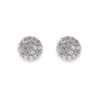 BIANC - Sterling Silver & Cubic Zirconia Pave Disk Earrings