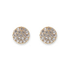 BIANC - Sterling Silver Yellow Gold Plated & Cubic Zirconia Pave Disk Earrings