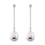 BIANC - Sterling Silver Cubic Zirconia & Freshwater Pearl 'Marine' Earrings