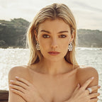 BIANC - Sterling silver & Cubic Zirconia 'Pluto' Drop Earrings