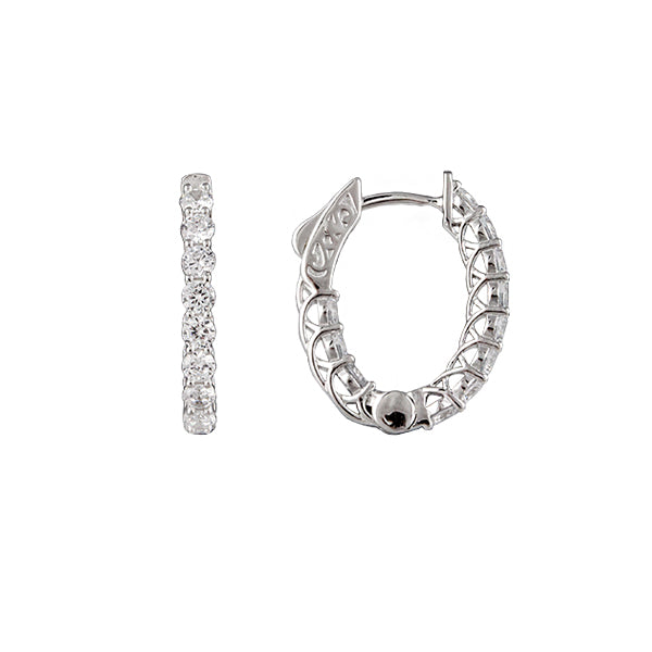 BIANC - Sterling Silver & Cubic Zirconia Small 'Halo' Hoop Earrings