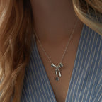 KAREN WALKER - STERLING SILVER BOW NECKLACE