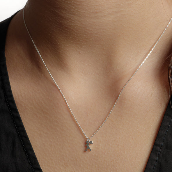KAREN WALKER  - Sterling Silver Mini Runaway Girl Necklace
