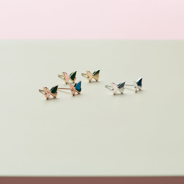KAREN WALKER - Sterling Silver Mini Butterfly Studs