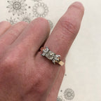 18ct Rose & White Gold Asscher & Marquise Cut Diamond Ring