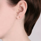 Sterling Silver & Natural Pink Freshwater 6mm Button Pearl Stud Earrings