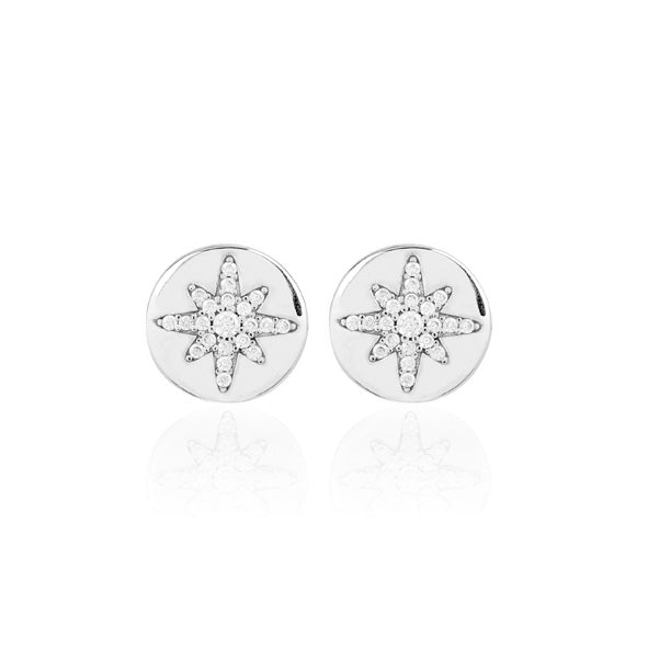 Boh Runga - Sterling Silver Starburst Button Stud Earrings