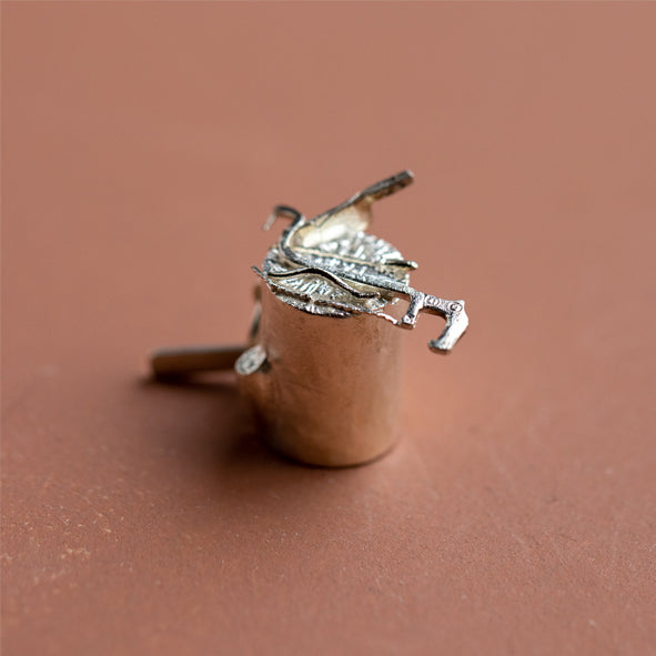 CHARM OF FARMING - STERLING SILVER CHOPPING BLOCK CHARM