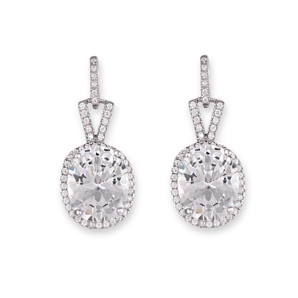 BIANC - Sterling Siilver & Cubic Zirconia 'Crescent' Earrings