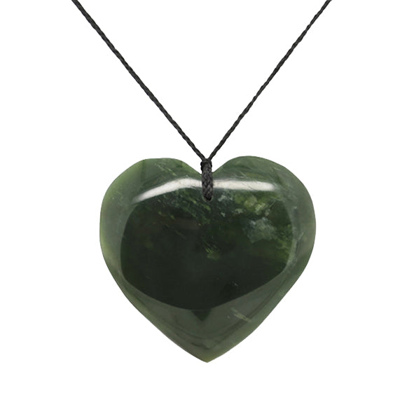 New Zealand Greenstone Large Heart Pendant