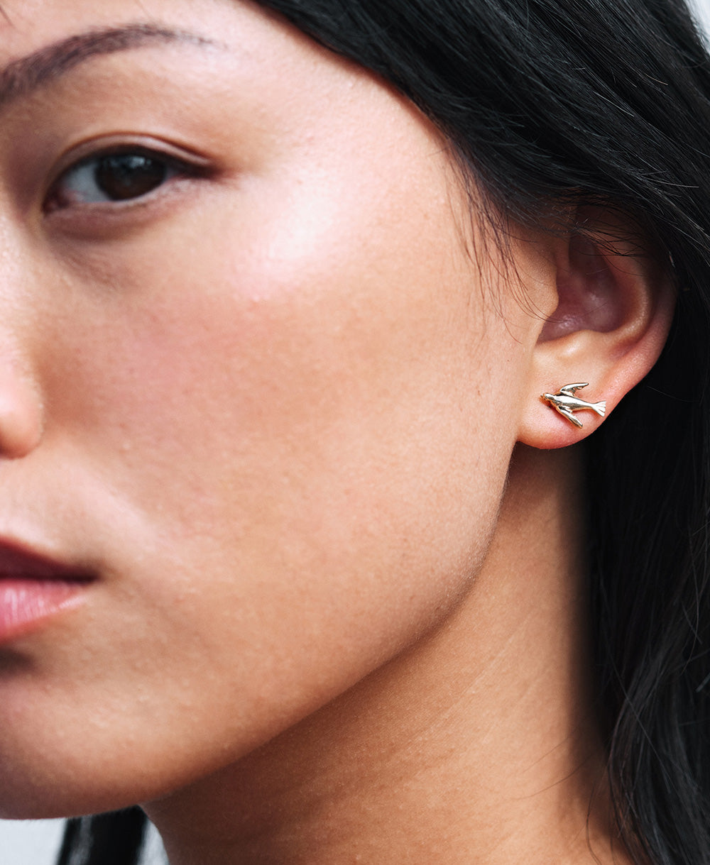 Meadowlark - Sterling silver Dove Stud Earrings
