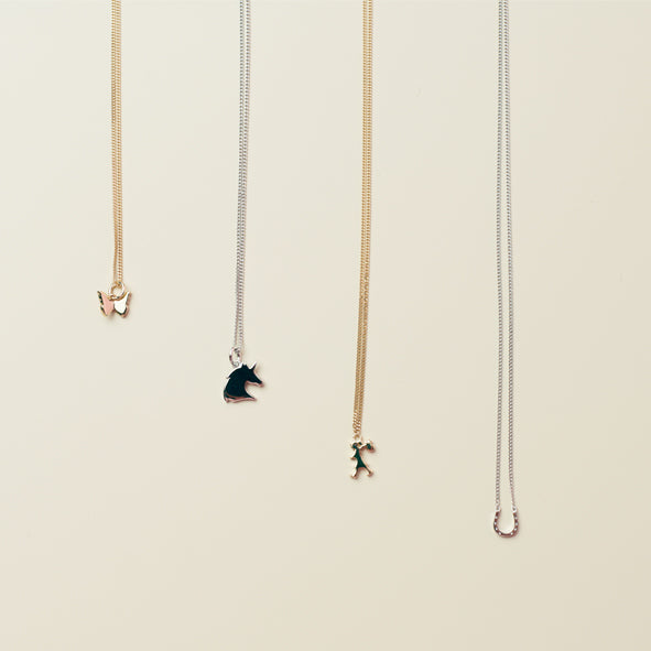 KAREN WALKER  - Sterling Silver Mini Runaway Girl Necklace