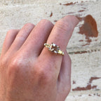18ct Yellow & Rose Gold & Platinum Morganite & Yellow Diamond Ring