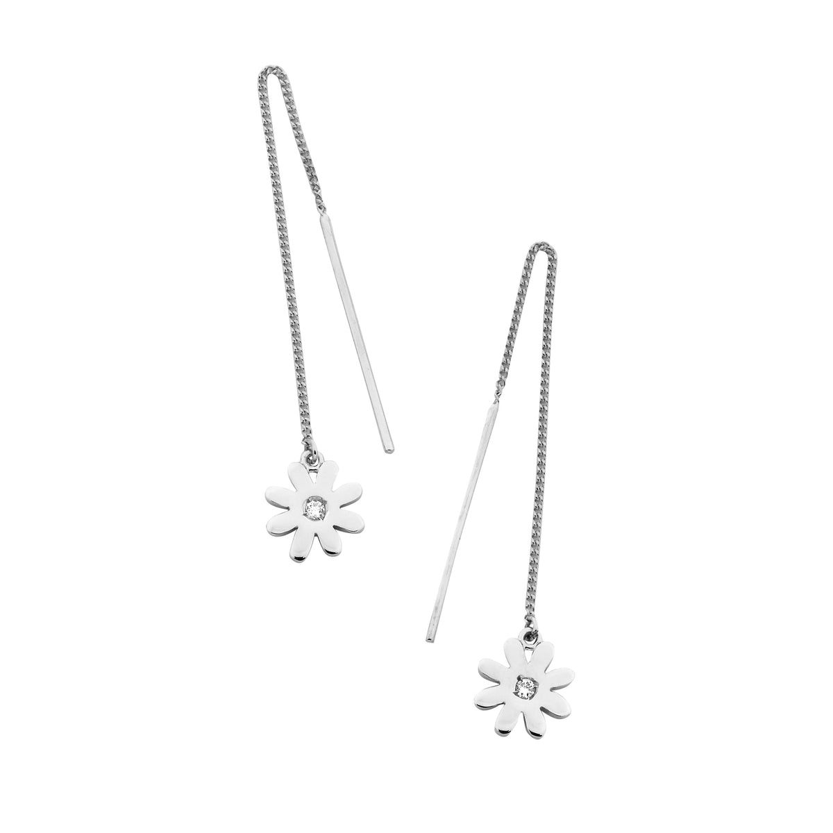 KAREN WALKER - Diamond Daisy Thread Earrings