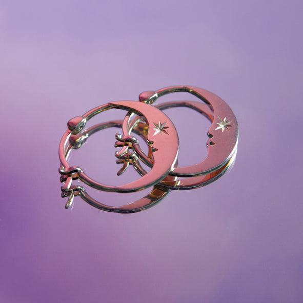 Karen Walker - Sterling Silver Eclipse Moon Hoops