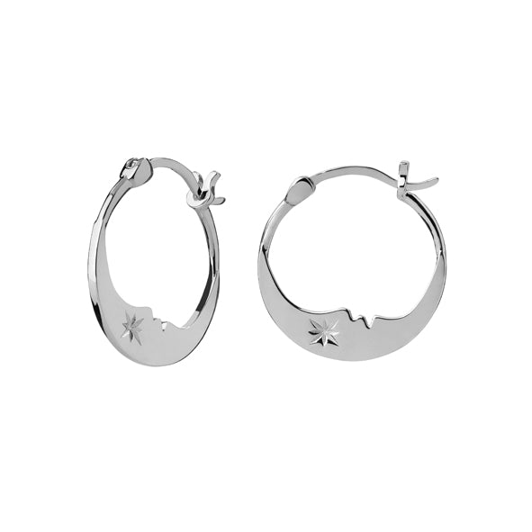 Karen Walker - Sterling Silver Eclipse Moon Hoops