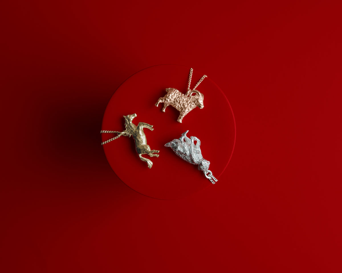KAREN WALKER - STERLING SILVER LUNAR MONKEY NECKLACE