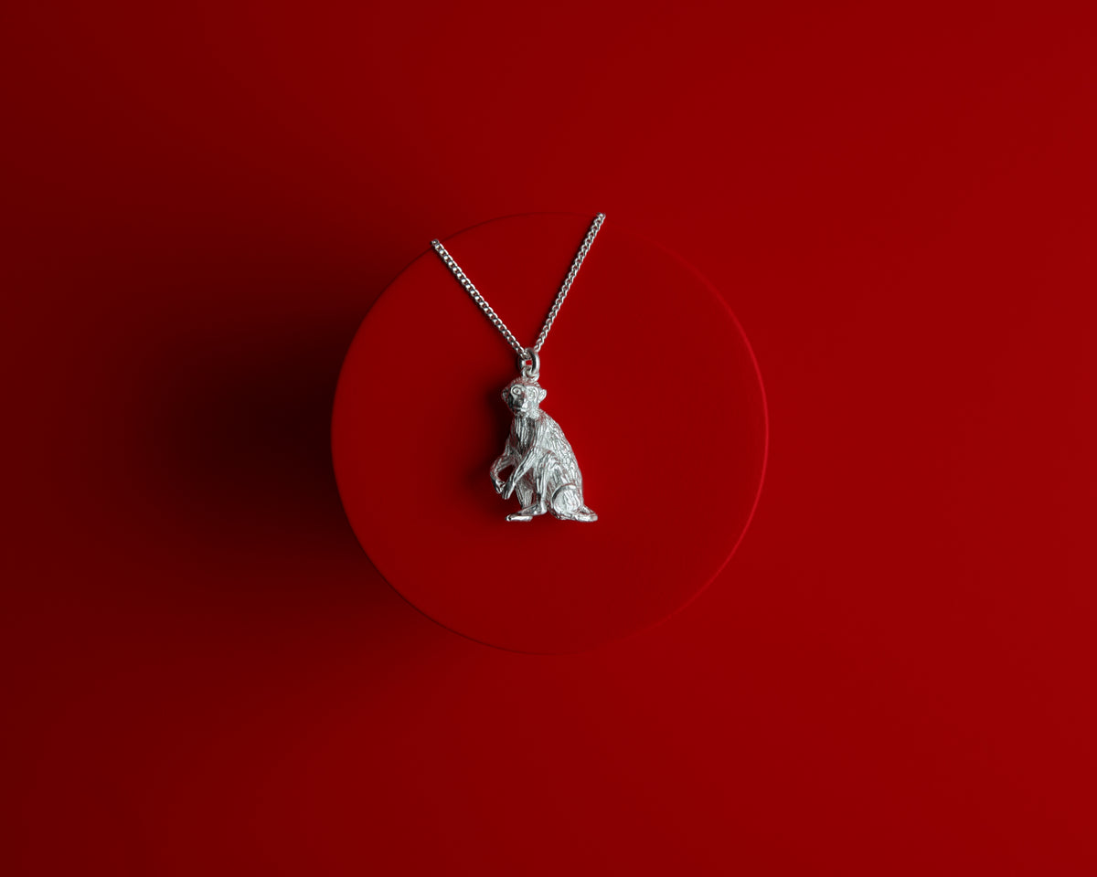 KAREN WALKER - STERLING SILVER LUNAR MONKEY NECKLACE