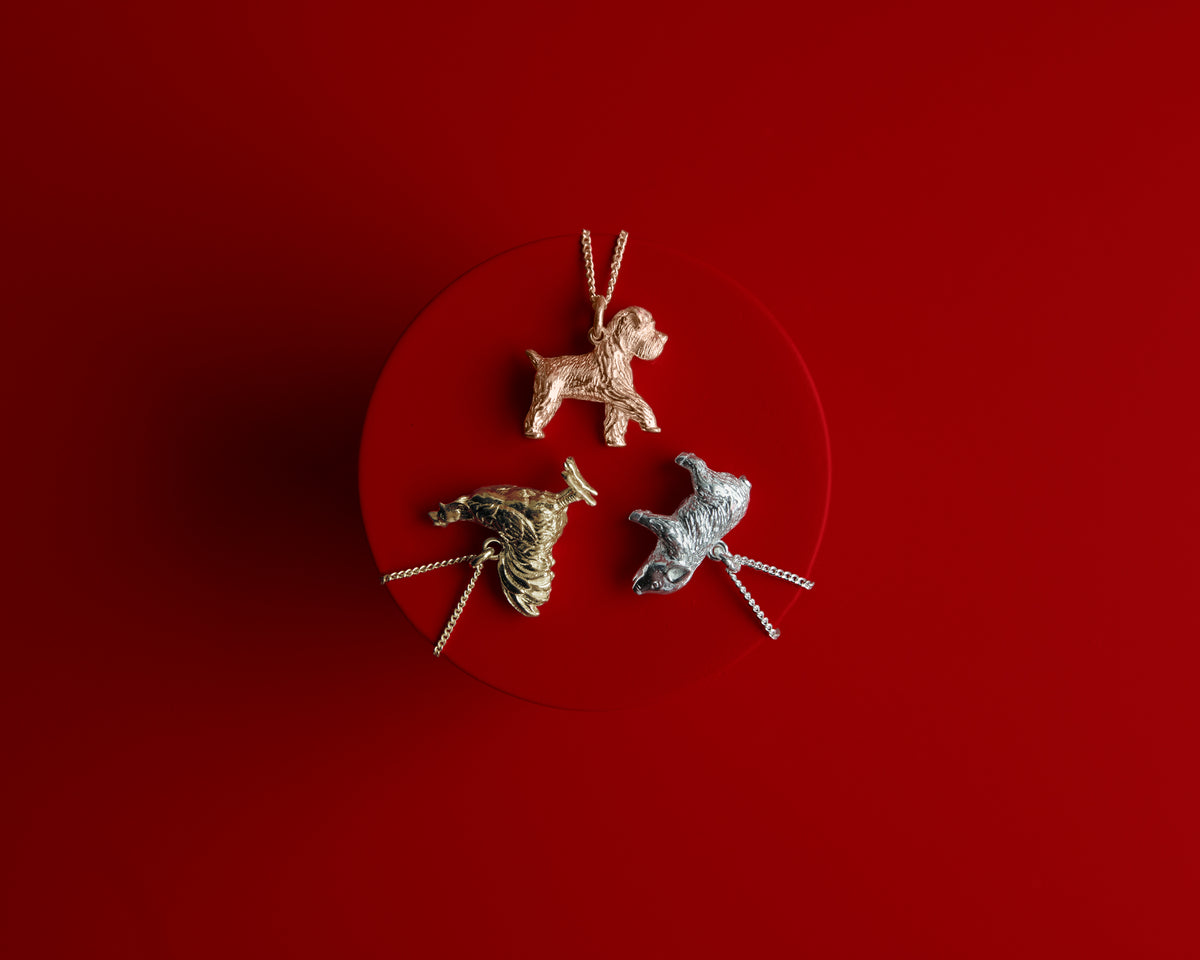 KAREN WALKER - STERLING SILVER LUNAR ROOSTER NECKLACE