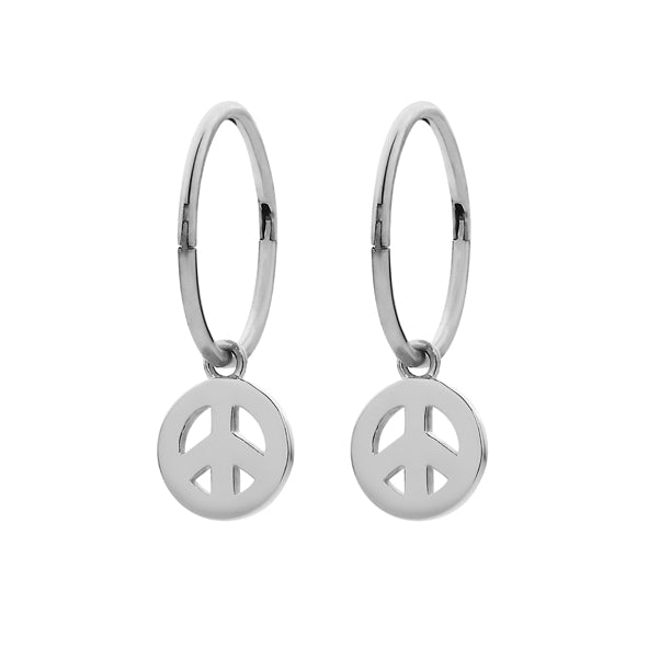 KAREN WALKER - Sterling Silver Mini Peace Sleeper Earrings