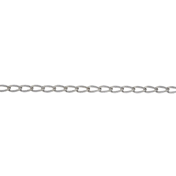 Sterling Silver 'LCD40' Long Diamond Cut Curb Chain