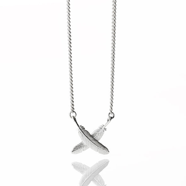 BOH RUNGA - STERLING SILVER FEATHER KISSES NECKLACE