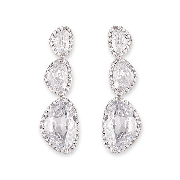 BIANC - Sterling Silver & Cubic Zirconia 'Portal' Earrings