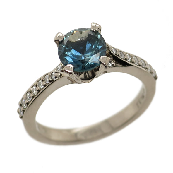 18ct White Gold Montana Sapphire & Diamond Ring