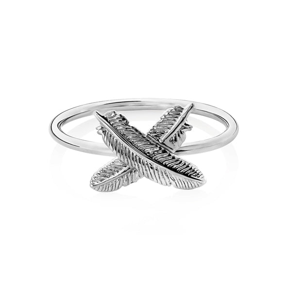 Boh Runga - Sterling Silver Feather Kisses Ring