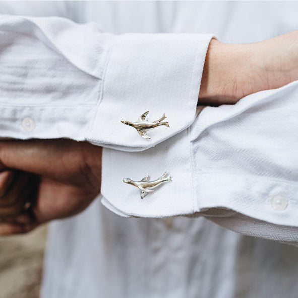 STERLING SILVER SEAL CUFFLINKS