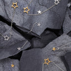 Boh Runga - Sterling Silver & Yellow gold Plated Super star huggie earrings