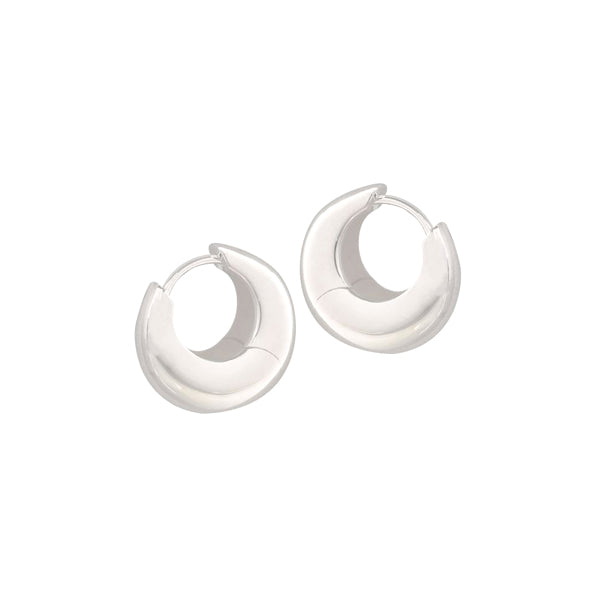 Sterling Silver Crescent 'Huggie' Hoop Earrings