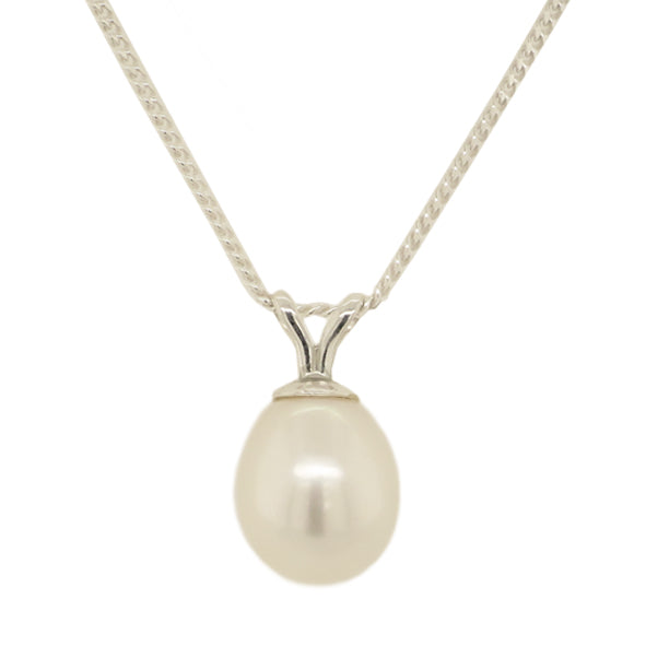 Sterling SIlver & White Cultured Freshwater Pearl Necklace