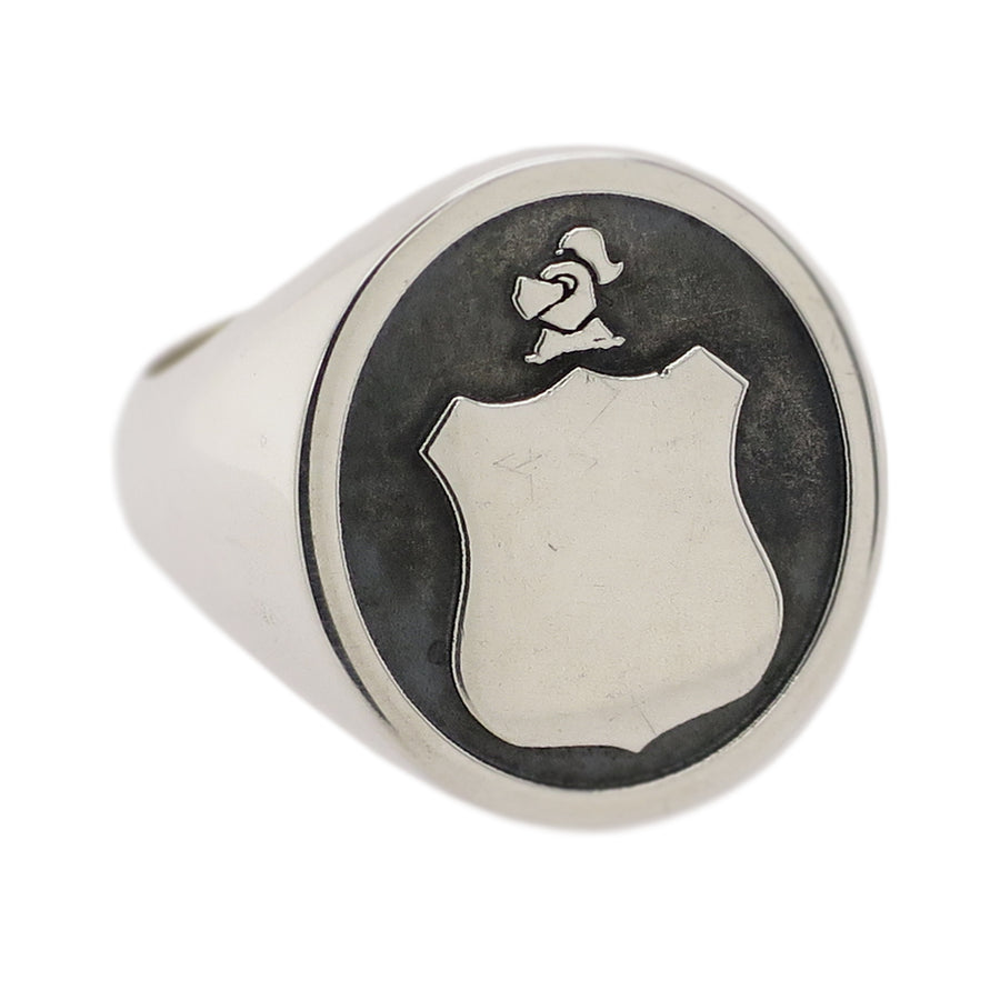 Sterling Silver Shield Signet Ring
