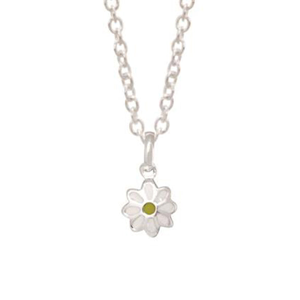 Sterling Silver Enamel Flower Necklace