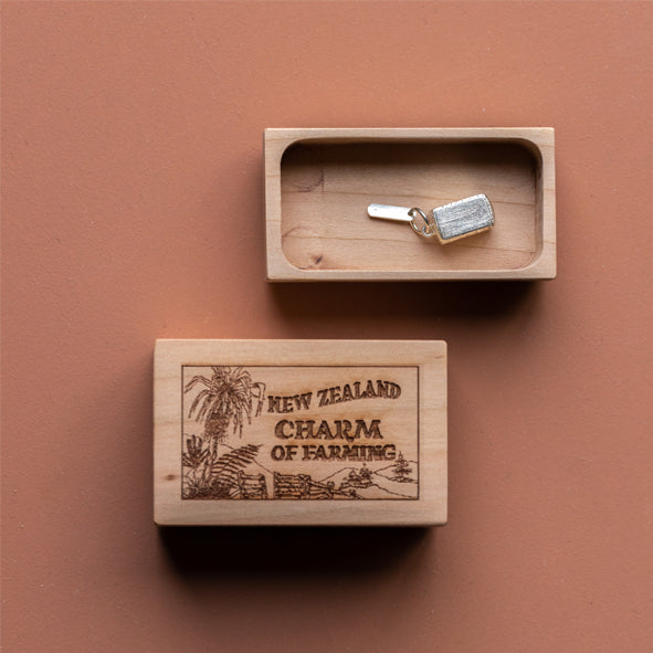 CHARM OF FARMING - STERLING SILVER WOOL BALE CHARM