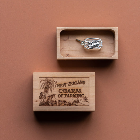 CHARM OF FARMING - STERLING SILVER WOOL TABLE CHARM