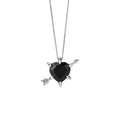 KAREN WALKER - Sterling Silver & Black Onyx Cupid's Arrow and Heart Necklace