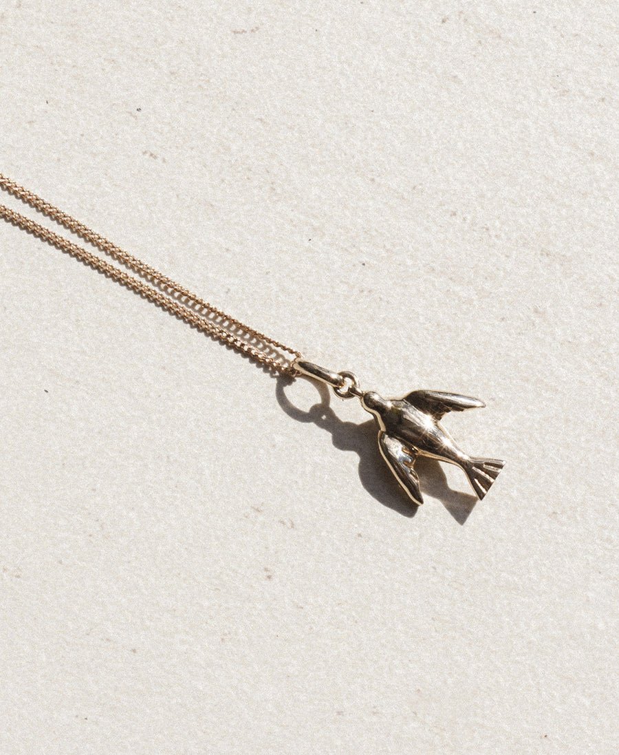 Meadowlark - Sterling Silver Dove Charm Necklace