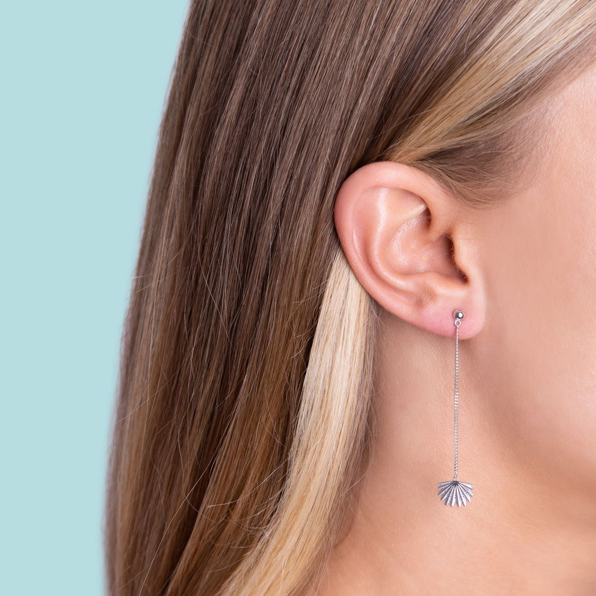 Boh Runga - Sterling Silver Mini Fan Tail Drop Earrings