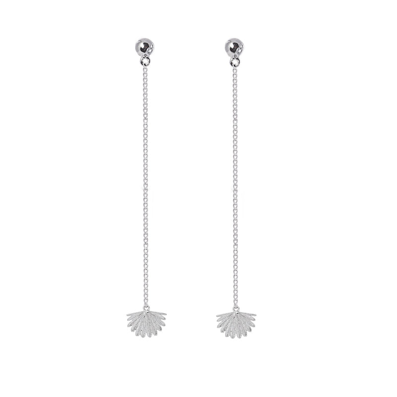 Boh Runga - Sterling Silver Mini Fan Tail Drop Earrings