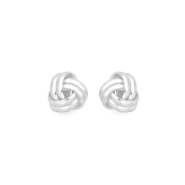 Sterling Silver 10mm Knot Stud Earrings