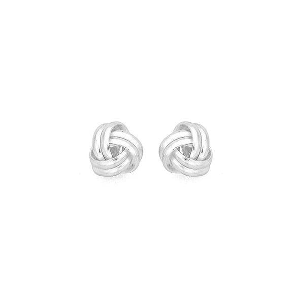 Sterling Silver 6mm Knot Stud Earrings
