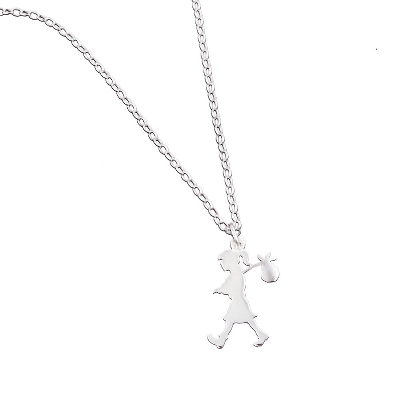 KAREN WALKER - STERLING SILVER RUNAWAY GIRL NECKLACE