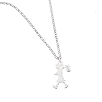 KAREN WALKER STERLING SILVER SMALL RUNAWAY GIRL NECKLACE