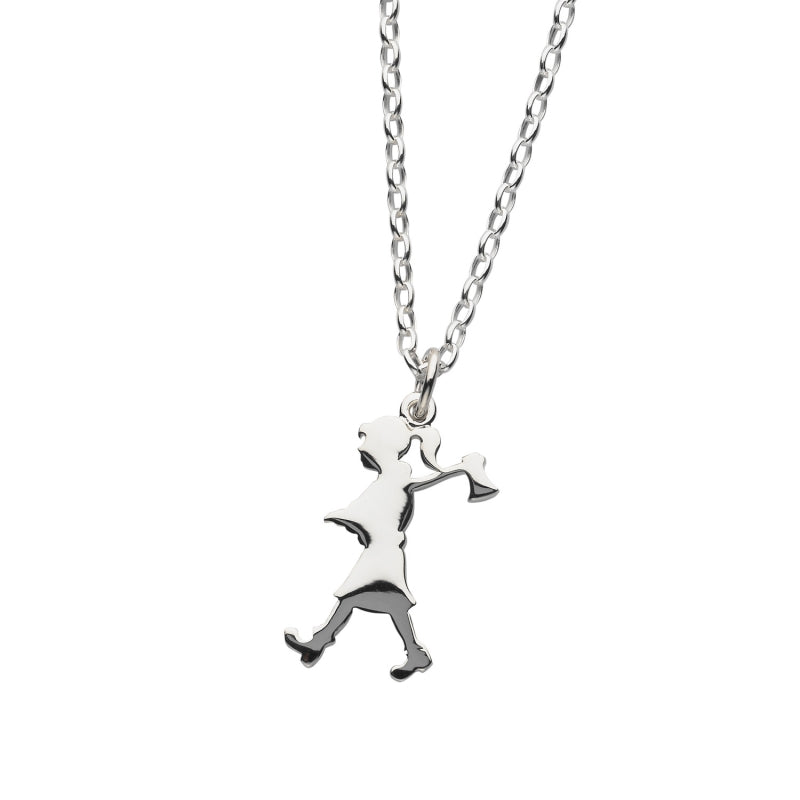 KAREN WALKER - STERLING SILVER GIRL WITH AXE NECKLACE