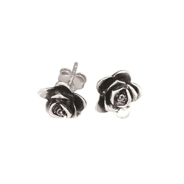 Sterling Silver Rose Stud Earrings