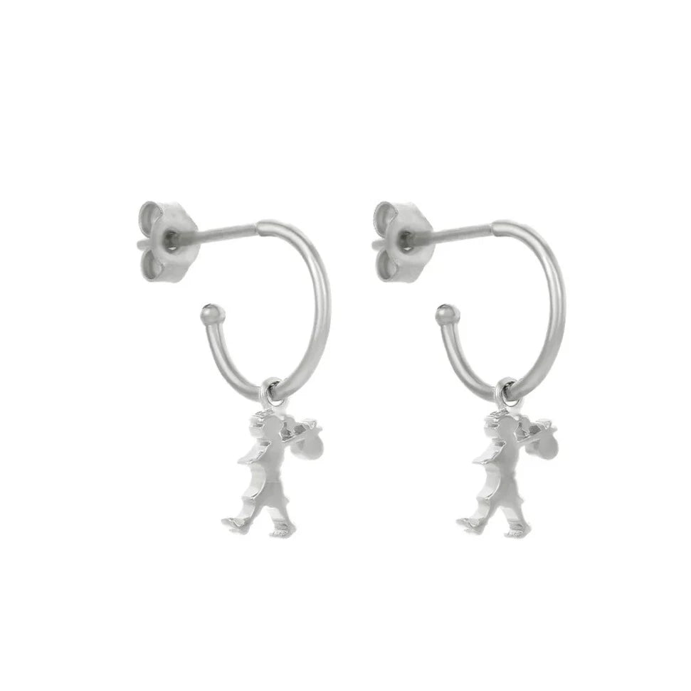 Karen Walker - Sterling Silver Runaway Girl Hoop Earrings