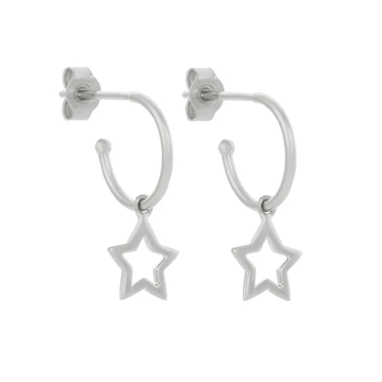 KAREN WALKER - Sterling Silver Star Hoop Earrings