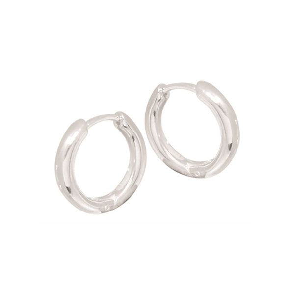 Sterling Silver 3mm Small Tube 'Huggie' Hoop Earrings
